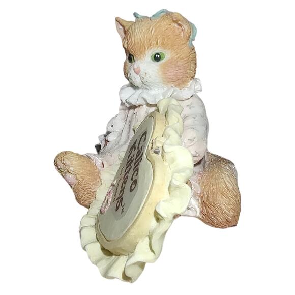 Enesco Calico Kittens Love Heart Signage Plaque 1992 #699179 Ruffle Cat Figurine - Picture 6 of 10